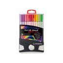 Stabilo Pen 68 Brush Arty Caja de Plastico Rigida con 30 Rotuladores - Punta de Pincel - Tinta a Base de Agua - Colores Surtidos
