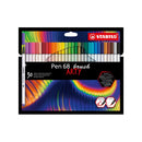 Stabilo Pen 68 Brush Arty Pack de 30 Rotuladores - Punta de Pincel - Tinta a Base de Agua - Colores Surtidos