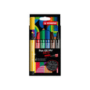 Stabilo Pen 68 MAX Arty Pack de 6 Rotuladores - Punta de Fibra Biselada - Trazo entre 1-5mm aprox. - Tinta a Base de Agua - Colores Surtidos