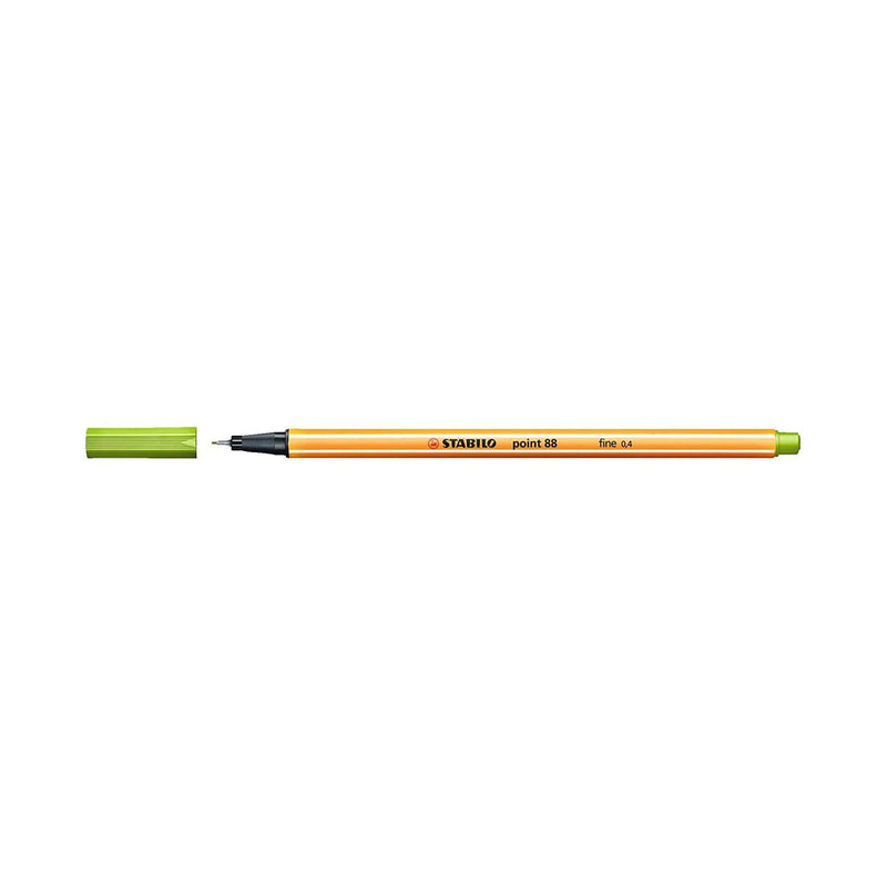 Stabilo Point 88 Rotulador de Punta Fina de Fibra - Trazo de 0.4 mm - Tinta con Base de Agua - Color Verde Manzana
