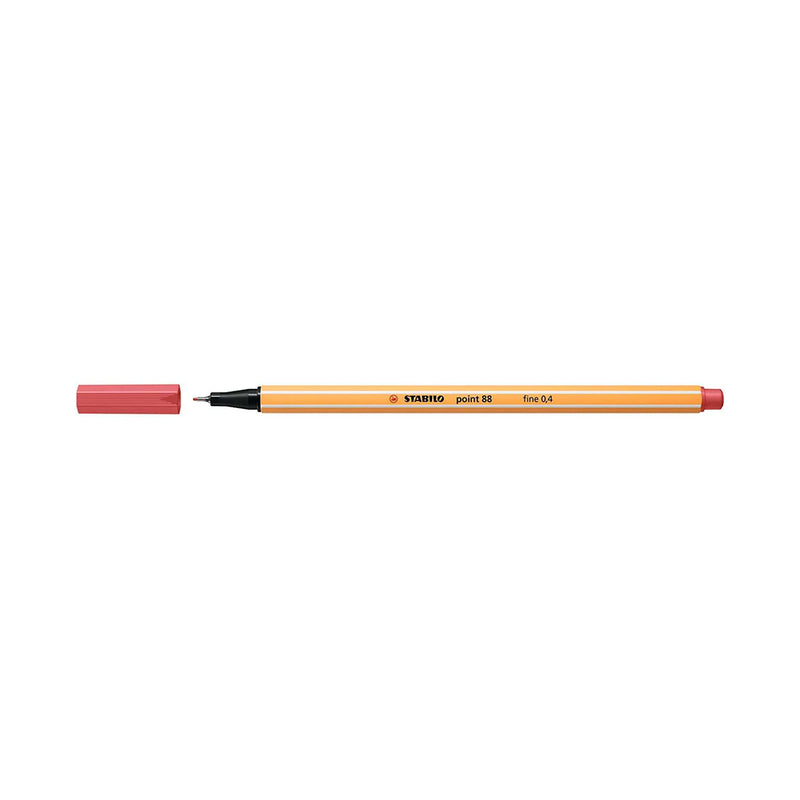 Stabilo Point 88 Rotulador de Punta Fina de Fibra - Trazo de 0.4 mm - Tinta con Base de Agua - Color Rojo Oxido