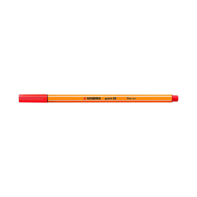 Stabilo Point 88 Rotulador de Punta Fina de Fibra - Trazo de 0.4 mm - Tinta con Base de Agua - Color Carmin