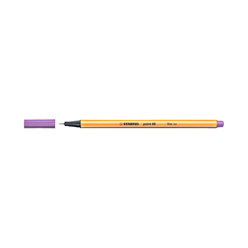 Stabilo Point 88 Rotulador de Punta Fina de Fibra - Trazo de 0.4 mm - Tinta con Base de Agua - Color Lila Claro