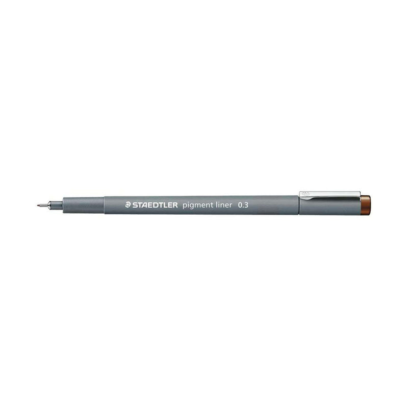 Staedtler Pigment Liner 308 Rotulador Calibrado - Trazo 0.3mm - Secado Rapido - Color Marron (10 unidades)