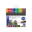 Staedtler 3187 Pack de 18 Rotuladores Permanentes de Doble Punta - Resistente al Agua - Secado Rapido - Colores Surtidos