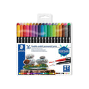 Staedtler 3187 Pack de 36 Rotuladores Permanentes de Doble Punta - Resistente al Agua - Secado Rapido - Colores Surtidos