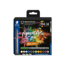 Staedtler 371 Pack de 12 Rotuladores Punta de Pincel Suave - Colores Vivos y Brillantes - No Amarillea con el Paso del Tiempo - Nueva Tinta Multi Ink - Pigmentos de Primera Calidad - Colores Nature Surtidos