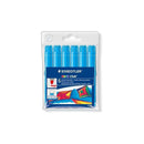 Staedtler Noris Watercolour 340 Pack de 6 Rotuladores de Gran Tamaño - Trazo 3mm Aprox - Lavable Facilmente - Tinta Base de Agua - Color Azul Claro