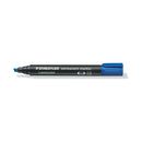 Staedtler Lumocolor 350 Rotulador Permanente - Punta Biselada 2-5mm aprox. - Tinta Base de Alcohol - Secado Rapido - Color Azul