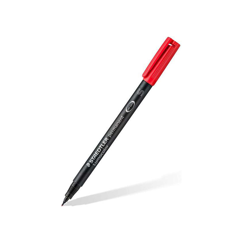 Staedtler Lumocolor Permanent 313 Rotulador Permanente de Punta Fina - Trazo 0.4mm Aprox - Secado Rapido - Color Rojo