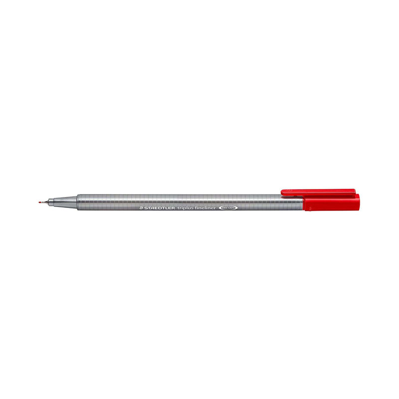 Staedtler Triplus Fineliner 334 Rotulador de Punta Fina - Trazo de 0.3mm - Tinta Base de Agua - Color Rojo