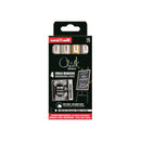 Uni-ball Chalk PWE-5M Pack de 4 Marcadores de Tiza Liquida - Punta Conica 1.8-2.5mm - Borrado en Humedo - Resistente a la Lluvia y Exteriores - Colores Blanco, Oro y Plata