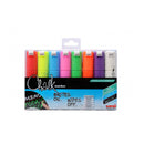 Uni-ball Chalk PWE-8K Pack de 8 Marcadores de Tiza Liquida - Punta Biselada 8mm - Borrado en Humedo - Resistente a la Lluvia - Colores Surtidos