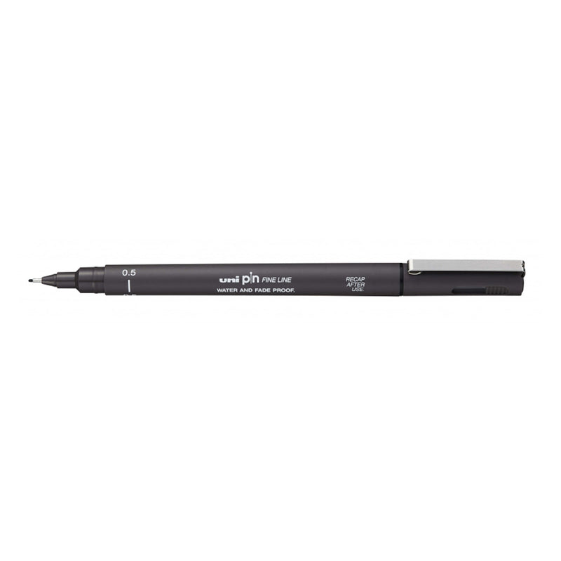 Uni-ball Pin 05-200 Rotulador Calibrado - Punta Poliacetal - Ancho de Trazo 0.5mm - Tinta Pigmentada Resistente al Agua y Luz - Color Gris Oscuro