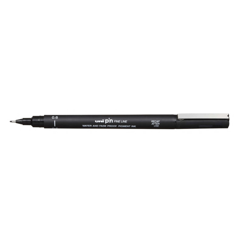 Uni-ball PIN Rotulador Calibrado 06 - Punta Poliacetal 0.6mm - Tinta Resistente al Agua y Luz - Color Negro