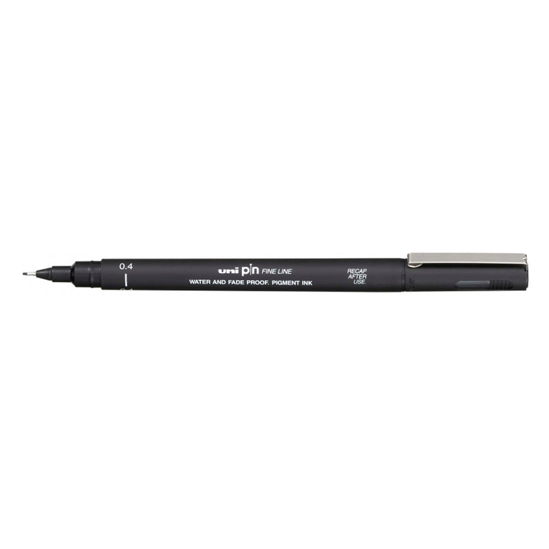 Uni-ball PIN04-200(S) Rotulador Calibrado - Punta Poliacetal 0.4mm - Tinta Pigmentada Resistente al Agua y Luz - Color Negro