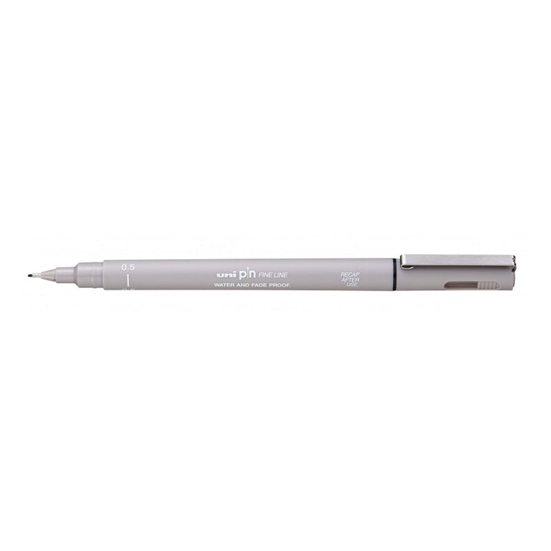 Uni-ball PIN05-200 Rotulador Calibrado - Punta Poliacetal 0.5mm - Tinta Pigmentada Resistente al Agua y Luz - Color Gris Claro
