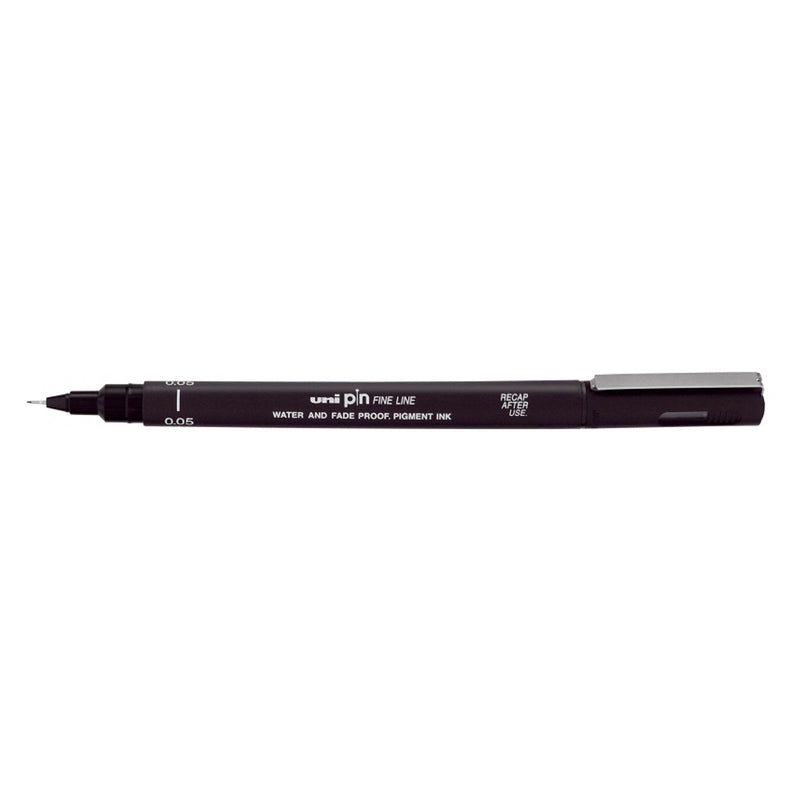 Uni-ball PIN05-200(S) Rotulador Calibrado - Punta Poliacetal 0.5mm - Tinta Pigmentada Resistente al Agua y Luz - Color Negro (12 unidades)