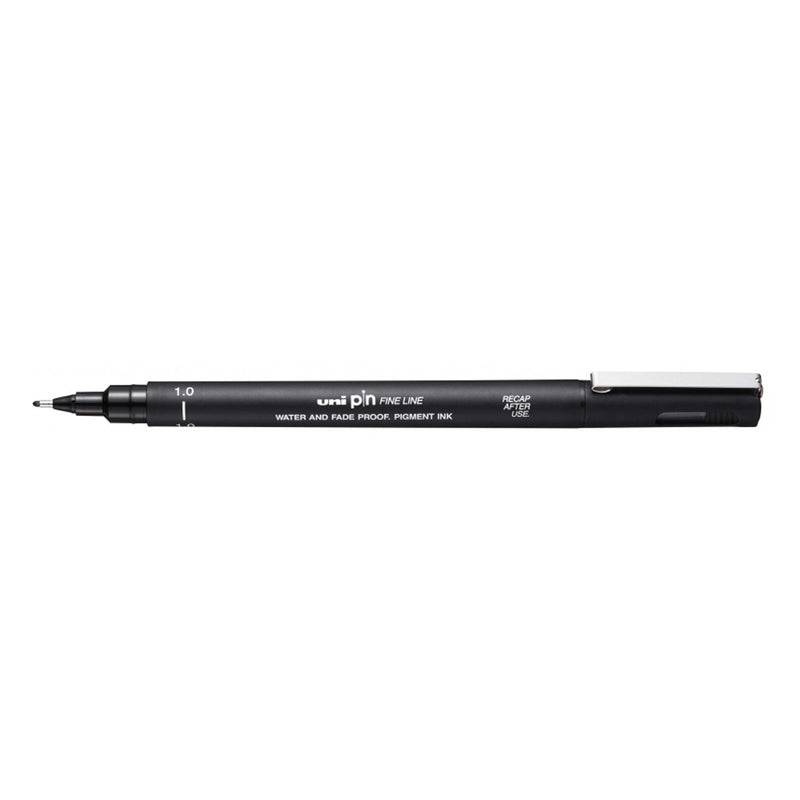 Uni-ball PIN10-200(S) Rotulador Calibrado - Punta Poliacetal 1mm - Ancho de Trazo 1mm - Tinta Pigmentada Resistente al Agua y Luz - Color Negro