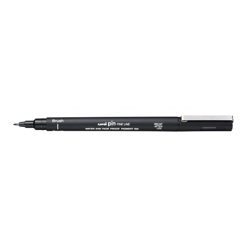 Uni-ball PINBR-200 Rotulador Calibrado - Punta Poliacetal Brush - Tinta Pigmentada Resistente al Agua y Luz - Color Negro
