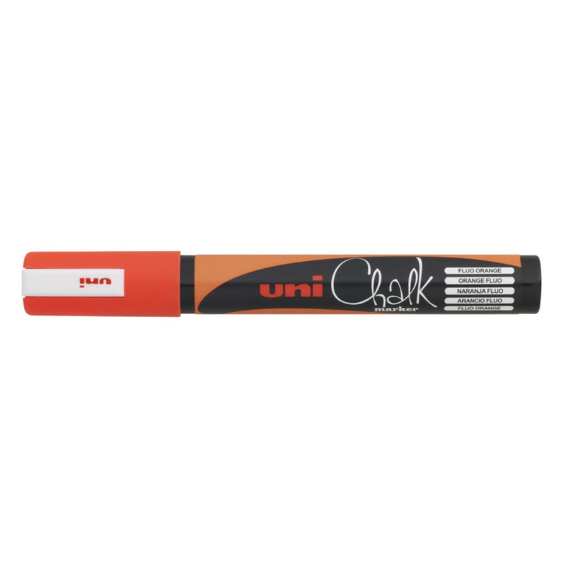 Uni-ball PWE-5M Marcador de Tiza Liquida - Punta Conica 1.8-2.5mm - Borrado en Humedo - Resistente a la Lluvia - Color Naranja