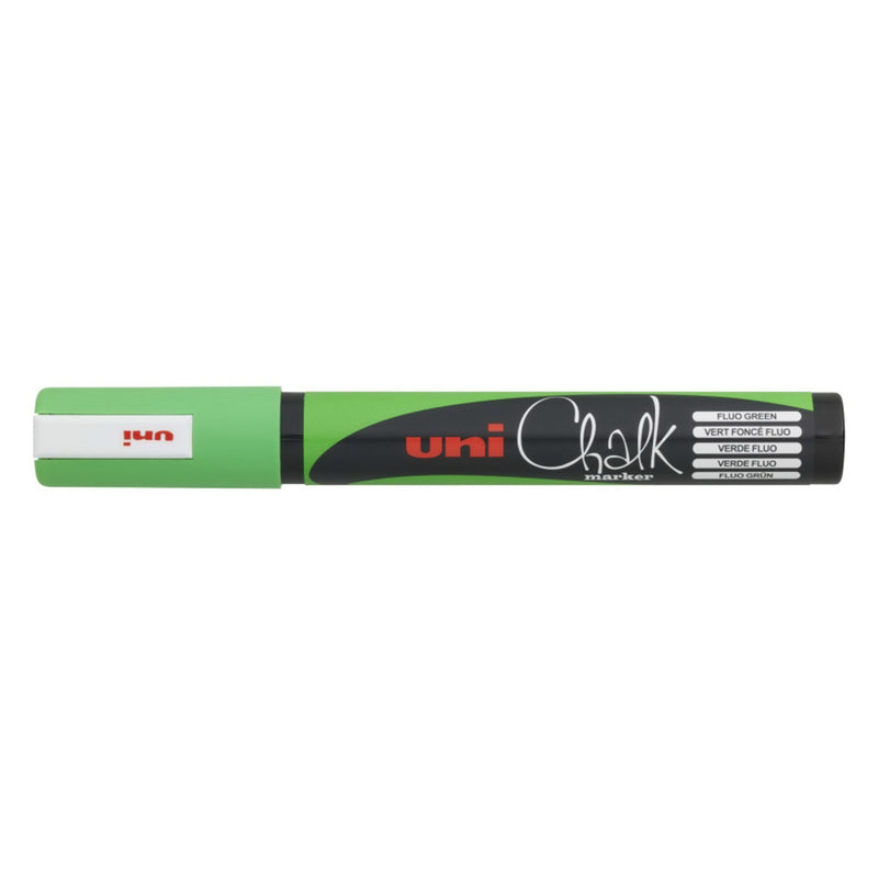 Uni-ball PWE-5M Marcador de Tiza Liquida - Punta Conica 1.8-2.5mm - Borrado en Humedo - Resistente a la Lluvia - Color Verde