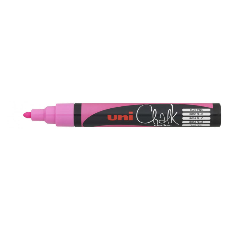 Uni-ball PWE-5M Marcador de Tiza Liquida - Punta Conica 1.8-2.5mm - Borrado en Humedo - Resistente a la Lluvia - Color Rosa