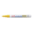 Uni-ball PX-21 Paint Marker - Marcador de Pintura - Punta Acrilica de Bala 0.8-1.2mm - Permanente en Todas las Superficies - Resistente a Luz y Agua - Cuerpo de Aluminio - Color Amarillo