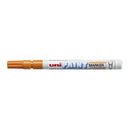 Uni-ball PX-21 Paint Marker - Marcador de Pintura - Punta Acrilica de Bala 0.8-1.2mm - Permanente en Todas las Superficies - Resistente a Luz y Agua - Cuerpo de Aluminio - Color Naranja