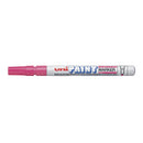 Uni-ball PX-21 Paint Marker - Marcador de Pintura - Punta Acrilica de Bala 0.8-1.2mm - Linea Fina - Cuerpo de Aluminio - Tinta Permanente Resistente a Luz y Agua - Color Rosa