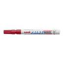 Uni-ball PX-21 Paint Marker - Marcador de Pintura - Punta Acrilica de Bala 0.8-1.2mm - Permanente en Todas las Superficies - Resistente a Luz y Agua - Color Rojo