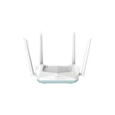 D-Link Eagle Pro AI AX1500 WiFi 6 Smart Router Doble Banda - Hasta 1200Mbps - 3 Puertos RJ45 10/100 Mbps - Control de Voz con Google/Alexa - 4 Antenas Externas - MU-MIMO y OFDMA