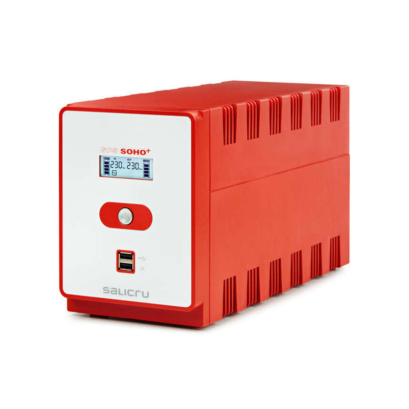 Salicru SPS 1200 SOHO+ IEC Sistema de Alimentacion Ininterrumpida - SAI/UPS - 1200 VA - Line-interactive - Doble Cargador USB - Tipo de Tomas IEC - Color Rojo