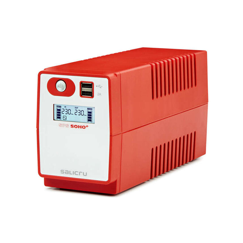 Salicru SPS 850 SOHO+ Sistema de Alimentacion Ininterrumpida - SAI/UPS - de 850 VA Line-interactive - Doble Cargador USB - Color Rojo