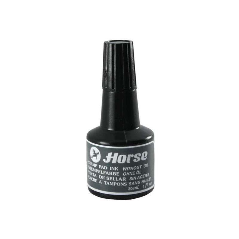Horse Bote de Tinta para Tampon 30ml - Sin Aceite - Color Negro