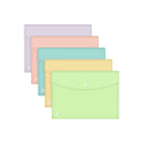 Oxford Urban A4 Sobre Portadocumentos de Plastico Rigido Translucido A4 - Capacidad hasta 40 Hojas - Cierre de Broche - Colores Pastel Surtidos - Pack 5 unidades