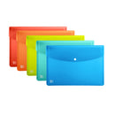 Oxford Urban A5 Sobre Portadocumentos de Plastico Rigido Translucido A5 - Capacidad hasta 40 Hojas - Cierre de Broche - Colores Surtidos - Pack 5 unidades