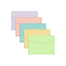 Oxford Urban A5 Sobre Portadocumentos de Plastico Rigido Translucido A5 - Capacidad hasta 40 Hojas - Cierre de Broche - Colores Pastel Surtidos - Pack 5 unidades