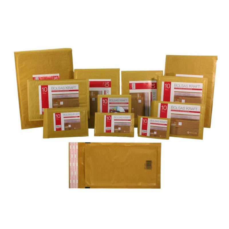 Bismark Bolsa Acolchada Kraft Nº18 270x360mm - Recubrimiento Interno de Laminas de Burbuja de Aire - Cierre Autoadhesivo - Ideal para Envios con Alta Proteccion