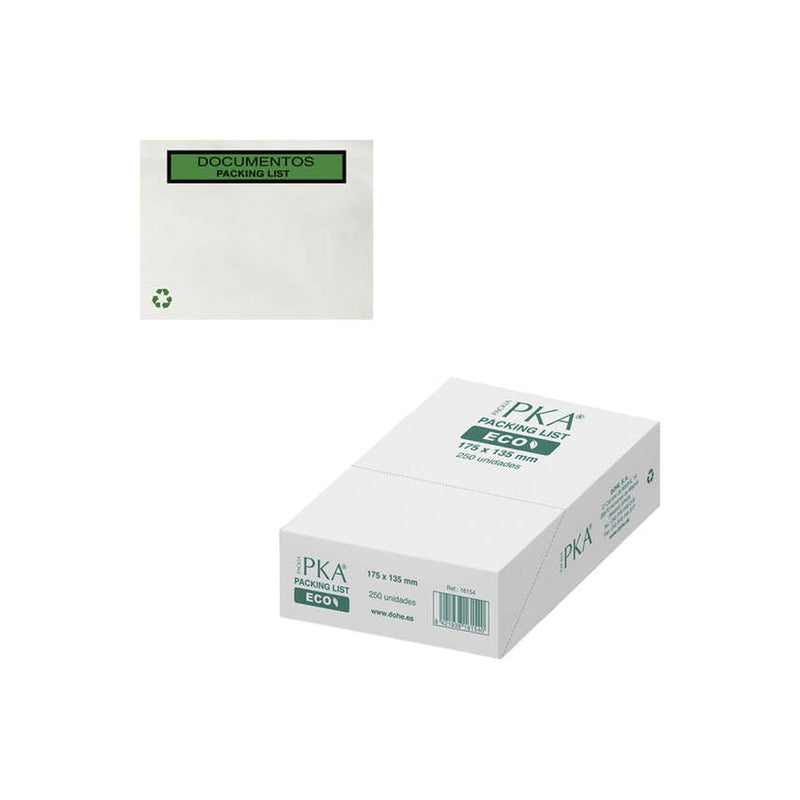 Dohe Caja de 250 Sobres Autoadhesivos Ecologicos - Packing List Especial Envios
