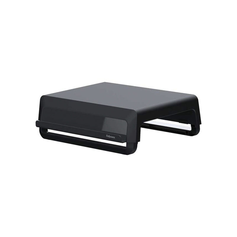 Fellowes Breyta Elevador para Monitor con 3 Ajustes de Altura - Soporte para Smartphones y Tablets - Ideal para Trabajo Hibrido - Materiales Reciclables - Color Negro