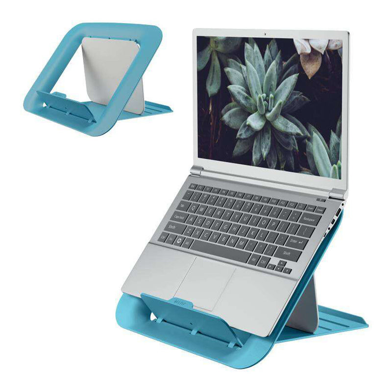 Leitz Ergo Cosy Soporte Ajustable para Portatil - Diseño Ergonomico - Altura Ajustable - Color Azul