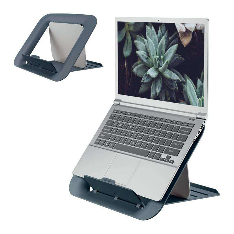 Leitz Ergo Cosy Soporte Ajustable para Portatil - Diseño Ergonomico - Altura Ajustable - Color Gris Terciopelo