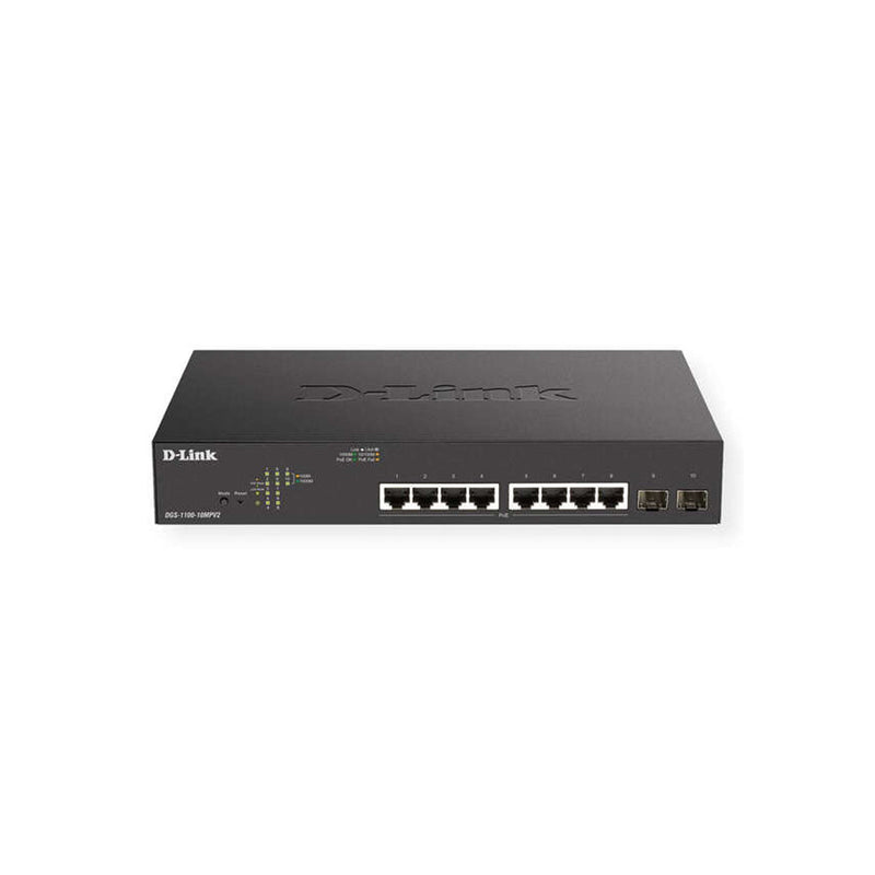 D-Link Switch Semigestionable 8 Puertos Gigabit PoE 130W + 2 Puertos Combo