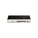 D-Link Switch Semigestionable 8 Puertos Gigabit PoE 45W + 2 Puertos Giga Combo