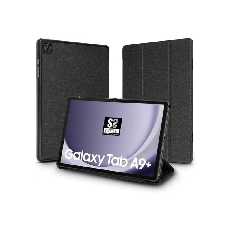 Subblim Shock Case Funda Exclusiva para Samsung Galaxy Tab A9+ - Cierre Magnetico - Bordes Reforzados - 3 Modos de Soporte - Color Negro