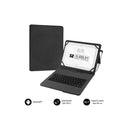 Subblim Keytab Pro USB - Teclado con Funda Universal para Tablets - Comodidad y Flexibilidad al Escribir - Angulo Ideal para Escribir o Ver Videos - Atril Magnetico - Color Negro