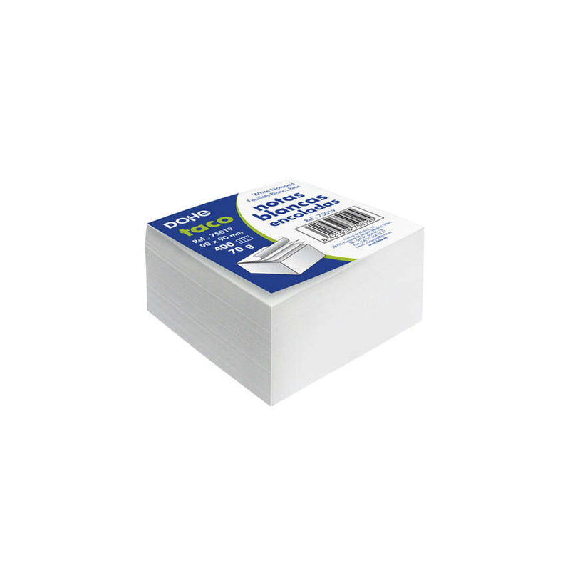 Dohe Bloque de 400 Notas de 90x90mm - Papel Blanco de 70gr - Engomado Superior