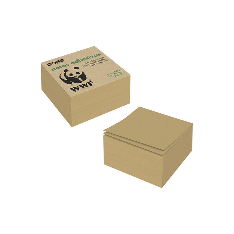 Dohe Cubos de Notas Reposicionables en Papel Kraft de 75gr - Adhesivo Potente - Ideal para Recordatorios