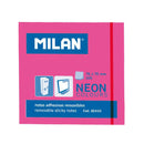 Milan Bloc de 100 Notas Adhesivas - Removibles - 76mm x 76mm - Color Rosa Neon